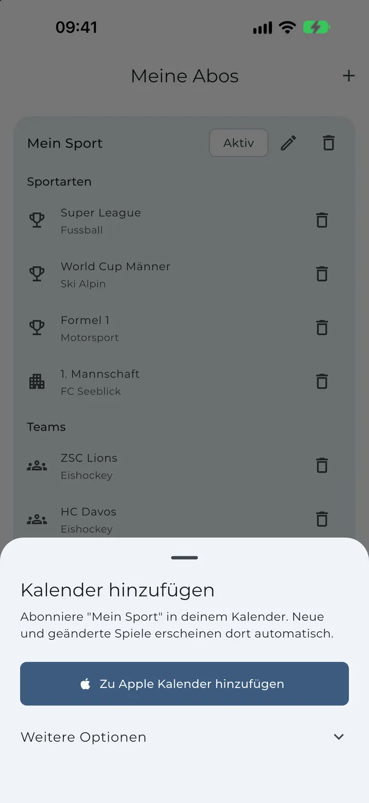 synci: Kalender verbinden