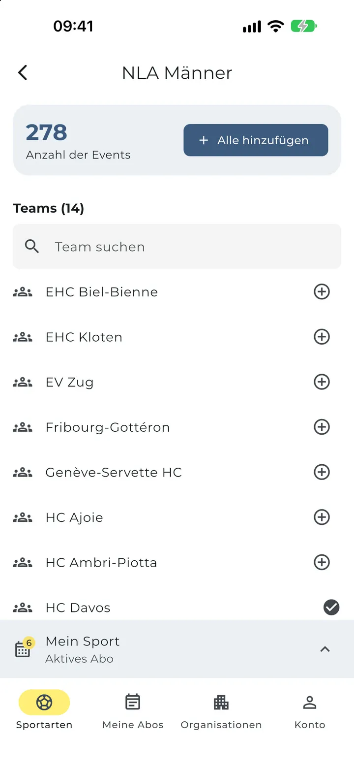 synci: Teams einer Liga